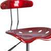 Bradley Vibrant Wine Red and Chrome Drafting Stool with Tractor Seat