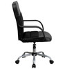 Manor Mid-Back Black LeatherSoft and Mesh Swivel Task Office Chair with Arms