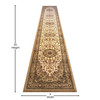 Mersin Collection Persian Style 3' x 20' Ivory Area Rug - Olefin Rug with Jute Backing - Hallway, Entryway, Bedroom, Living Room