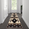 Mohave Collection 2' x 7' Brown Traditional Southwestern Style Area Rug - Olefin Fibers with Jute Backing