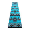 Mohave Collection 2' x 11' Turquoise Traditional Southwestern Style Area Rug - Olefin Fibers with Jute Backing