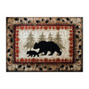 Ursus Collection 4' x 5' Rustic Lodge Wandering Black Bear and Cub Area Rug with Jute Backing