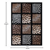 Menagerie Collection 5' x 7' Modern Animal Print Olefin Area Rug with Cheetah, Leopard, Zebra and Giraffe Design Raised Squares