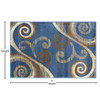 Valli Collection 2' x 3' Blue Abstract Area Rug - Olefin Rug with Jute Backing - Hallway, Entryway, Bedroom, Living Room