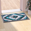 Teagan Collection Southwestern 2' x 3' Turquoise Area Rug - Olefin Rug with Jute Backing - Entryway, Living Room, Bedroom