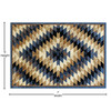 Teagan Collection Southwestern 5' x 7' Blue Area Rug - Olefin Rug with Jute Backing - Entryway, Living Room, Bedroom