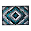 Teagan Collection Southwestern 5' x 7' Turquoise Area Rug - Olefin Rug with Jute Backing - Entryway, Living Room, Bedroom