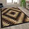 Teagan Collection Southwestern 6' x 9' Brown Area Rug - Olefin Rug with Jute Backing - Entryway, Living Room, Bedroom