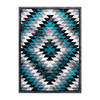 Teagan Collection Southwestern 8' x 10' Turquoise Area Rug - Olefin Rug with Jute Backing - Entryway, Living Room, Bedroom