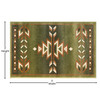 Lodi Collection Southwestern 2' x 3' Green Area Rug - Olefin Rug with Jute Backing for Hallway, Entryway, Bedroom, Living Room