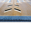 Lodi Collection Southwestern 2' x 7' Blue Area Rug - Olefin Rug with Jute Backing for Hallway, Entryway, Bedroom, Living Room