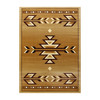 Lodi Collection Southwestern 5' x 7' Brown Area Rug - Olefin Rug with Jute Backing for Hallway, Entryway, Bedroom, Living Room