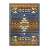 Lodi Collection Southwestern 8' x 10' Blue Area Rug - Olefin Rug with Jute Backing for Hallway, Entryway, Bedroom, Living Room