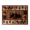 Vassa Collection 2' x 3' Mother Bear & Cubs Nature Themed Olefin Area Rug with Jute Backing for Entryway, Living Room, Bedroom