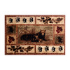 Vassa Collection 4' x 5' Mother Bear & Cubs Nature Themed Olefin Area Rug with Jute Backing for Entryway, Living Room, Bedroom