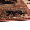 Vassa Collection 6' x 9' Mother Bear & Cubs Nature Themed Olefin Area Rug with Jute Backing for Entryway, Living Room, Bedroom