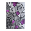 Jubilee Collection 5' x 7' Purple Abstract Area Rug - Olefin Rug with Jute Backing - Living Room, Bedroom, & Family Room