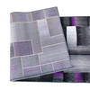 Elio Collection 3' x 16' Purple Color Blocked Area Rug - Olefin Rug with Jute Backing - Entryway, Living Room, or Bedroom