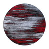 Rylan Collection 5' x 5' Round Red Abstract Area Rug - Olefin Rug with Jute Backing - Living Room, Bedroom, & Family Rooms