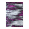 Rylan Collection 5' x 7' Purple Scraped Design Area Rug - Olefin Rug with Jute Backing - Living Room, Bedroom, Entryway