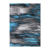 Rylan Collection 8' x 10' Blue Scraped Design Area Rug - Olefin Rug with Jute Backing - Living Room, Bedroom, Entryway