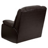 Kyle Plush Brown LeatherSoft Lever Rocker Recliner with Padded Arms