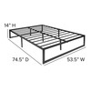 Bentley Universal 14 Inch Metal Platform Bed Frame - No Box Spring Needed w/ Steel Slat Support and Quick Lock Functionality - Full