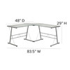 Ginny L-Shaped Desk 83.5" Computer Corner Desk, Gaming Corner Desk, Home Office Corner Desk, Gaming Desk, Easy to Assemble, Clear