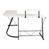 Ginny L-Shaped Desk 71.5" Computer Corner Desk, Home Office Corner Desk, Gaming Desk, Space Saving, Easy to Assemble, White/Black