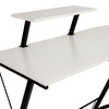 Ginny L-Shaped Desk 71.5" Computer Corner Desk, Home Office Corner Desk, Gaming Desk, Space Saving, Easy to Assemble, White/Black