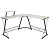 Ginny L-Shaped Desk 71.5" Computer Corner Desk, Home Office Corner Desk, Gaming Desk, Space Saving, Easy to Assemble, White/Black