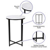Hampstead Collection Coffee and End Table Set - White Laminate Top with Matte Black Crisscross Frame, 3 Piece Table Set