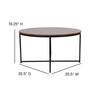 Hampstead Collection Coffee and End Table Set - Walnut Laminate Top & Matte Black Crisscross Frame, 3 Piece Table Set