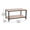 Finley Modern Industrial 2 Tier Rectangular Metal and Driftwood Coffee Table