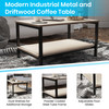 Finley Modern Industrial 2 Tier Rectangular Metal and Driftwood Coffee Table