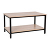 Finley Modern Industrial 2 Tier Rectangular Metal and Driftwood Coffee Table