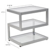 Ashmont Collection Glass End Table with Contemporary Steel Design