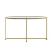 Greenwich Collection Coffee Table - Modern Clear Glass Accent Table with Crisscross Brushed Gold Frame