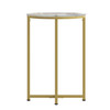 Greenwich Collection End Table - Modern Clear Glass Accent Table with Crisscross Brushed Gold Frame