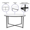 Hampstead Collection Coffee Table - Modern White Finish Accent Table with Crisscross Matte Black Frame