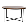 Hampstead Collection Coffee Table - Modern Walnut Finish Accent Table with Crisscross Matte Black Frame