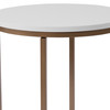 Hampstead Collection End Table - Modern White Finish Accent Table with Crisscross Brushed Gold Frame