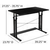 Fairway Height Adjustable (27.25-35.75"H) Sit to Stand Home Office Desk - Black