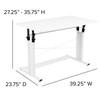 Fairway Height Adjustable (27.25-35.75"H) Sit to Stand Home Office Desk - White