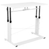 Fairway Height Adjustable (27.25-35.75"H) Sit to Stand Home Office Desk - White