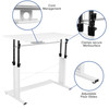 Fairway Height Adjustable (27.25-35.75"H) Sit to Stand Home Office Desk - White