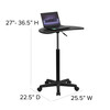 Eve Black Sit to Stand Mobile Laptop Computer Desk