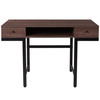 Bartlett Dark Ash Wood Grain Finish Computer Desk with Drawers and Black Metal Legs