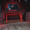 Fisher Red Gaming Ergonomic Desk with Cup Holder and Headphone Hook