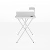 Mallot White Gaming Desk with Cup Holder, Headphone Hook, and Monitor/Smartphone Stand